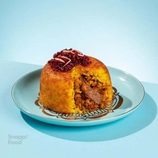 ته چین بادمجان و گوشت (قیمه)
