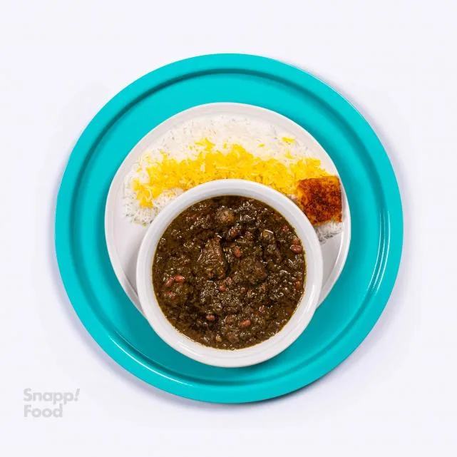 چلو خورشت قورمه سبزی
