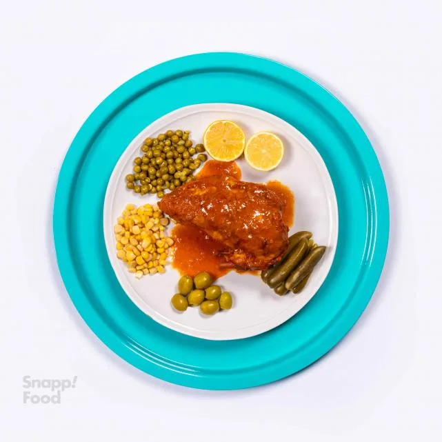 خوراک مرغ سس پز ران