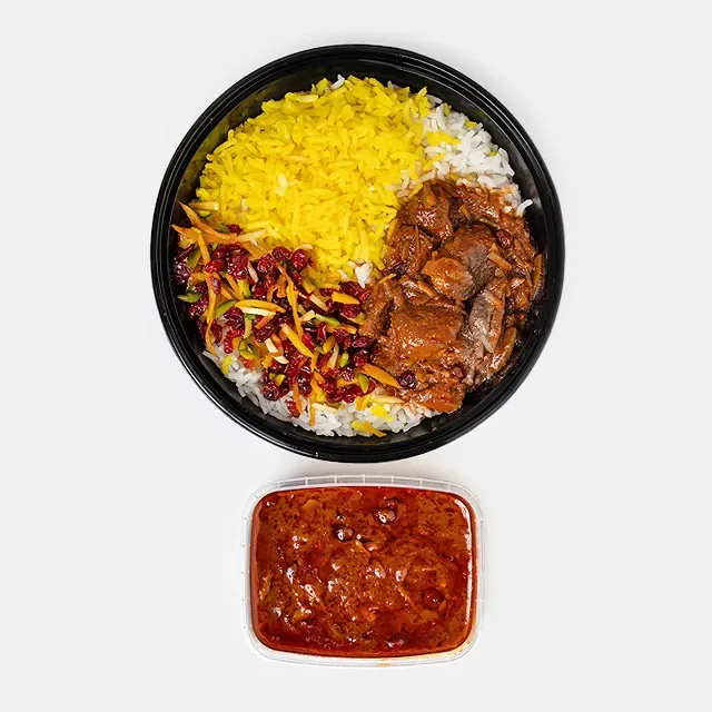 چلو خورشت قیمه نثار ( جمع و جور )