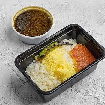 چلو خورشت قورمه سبزی