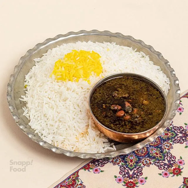 چلو خورشت قورمه سبزی نقلی