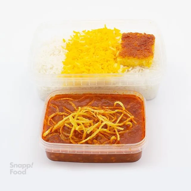 چلو خورشت قیمه سیب زمینی