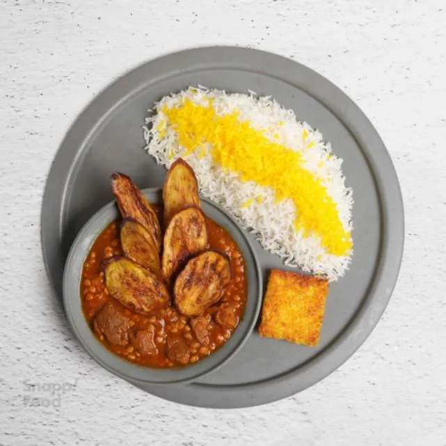 چلو خورش قیمه بادمجان اکو چلو خورش قیمه بادمجان اکو