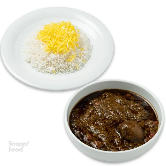 چلو خورشت قورمه سبزی