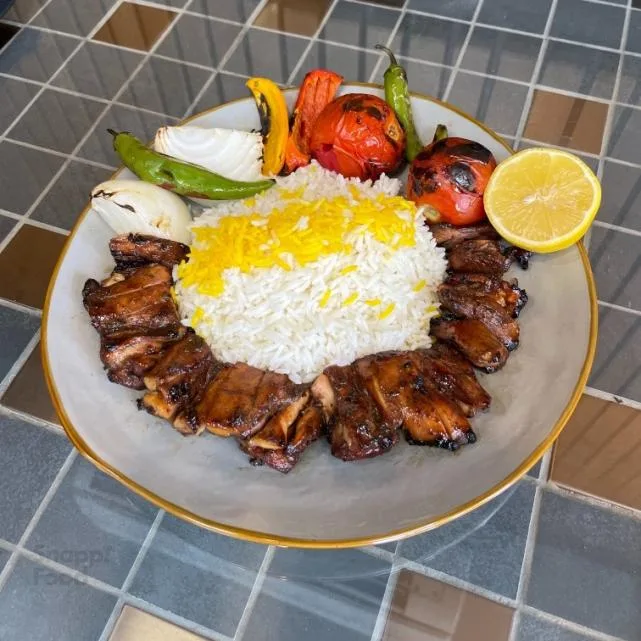 چلو جوجه کباب ترش ران کبابچی چلو جوجه کباب ترش ران کبابچی