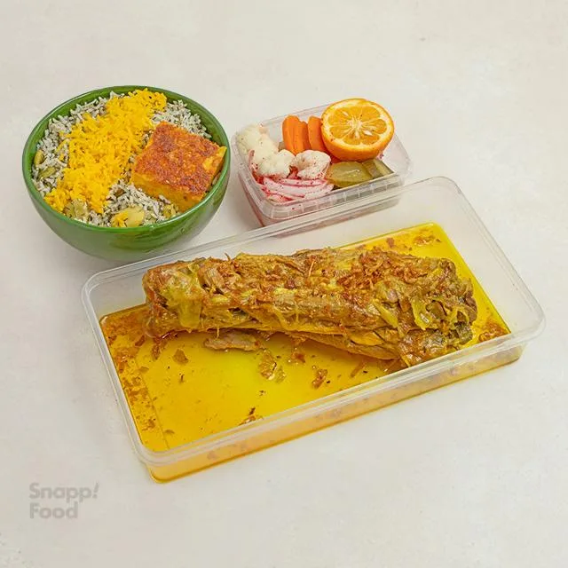 باقالی پلو با گردن گوسفندی