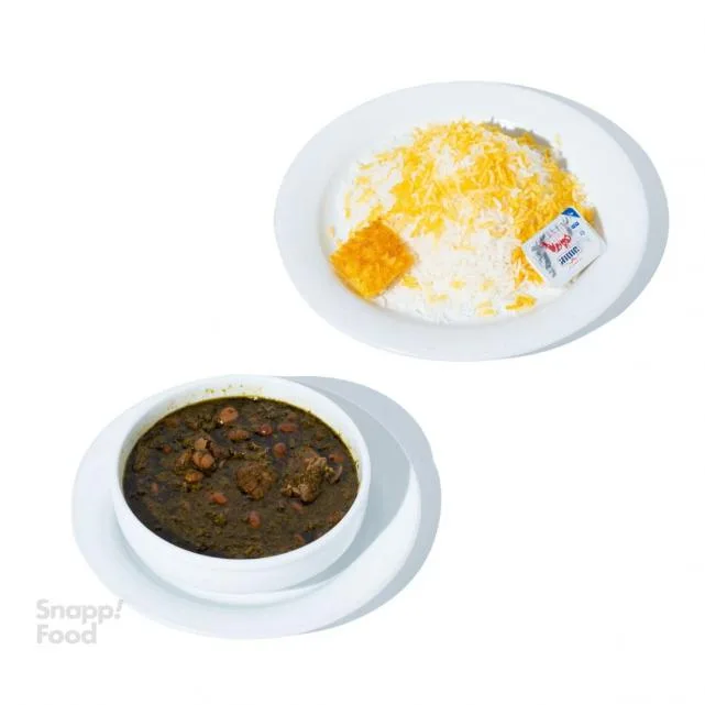 چلو خورشت قورمه سبزی