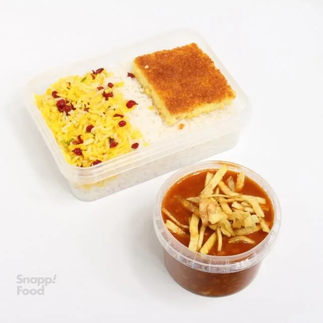 چلو خورشت قیمه سیب زمینی ماکروفری