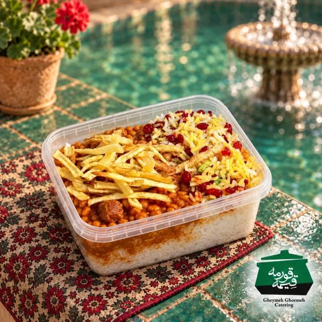مینی چلو خورشت قیمه سیب زمینی