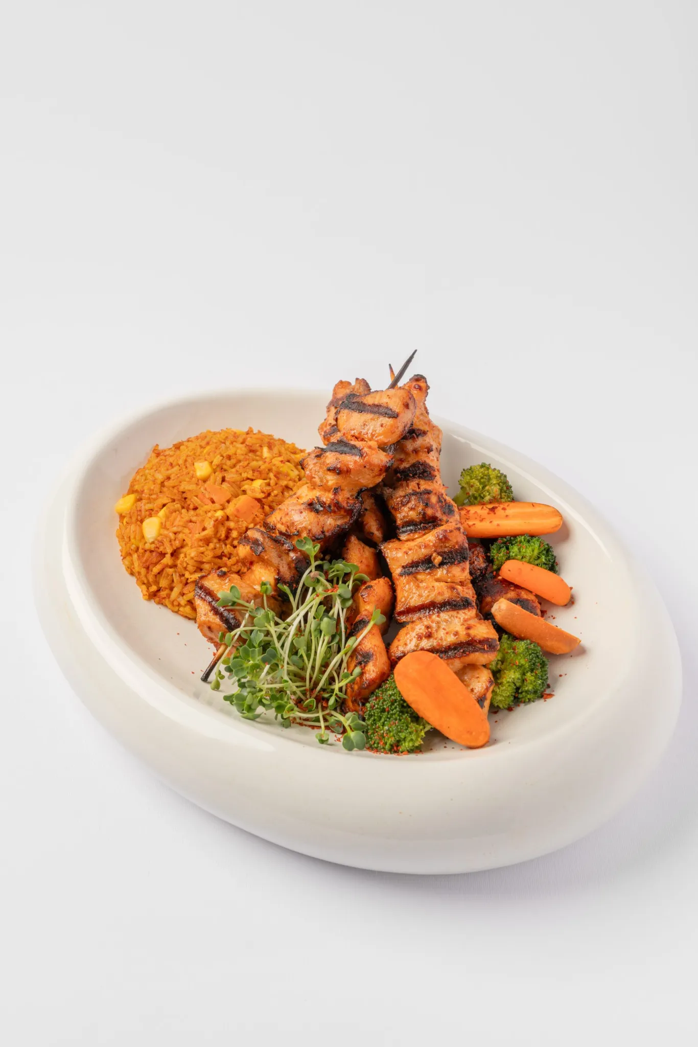 Chicken souvlaki kebab