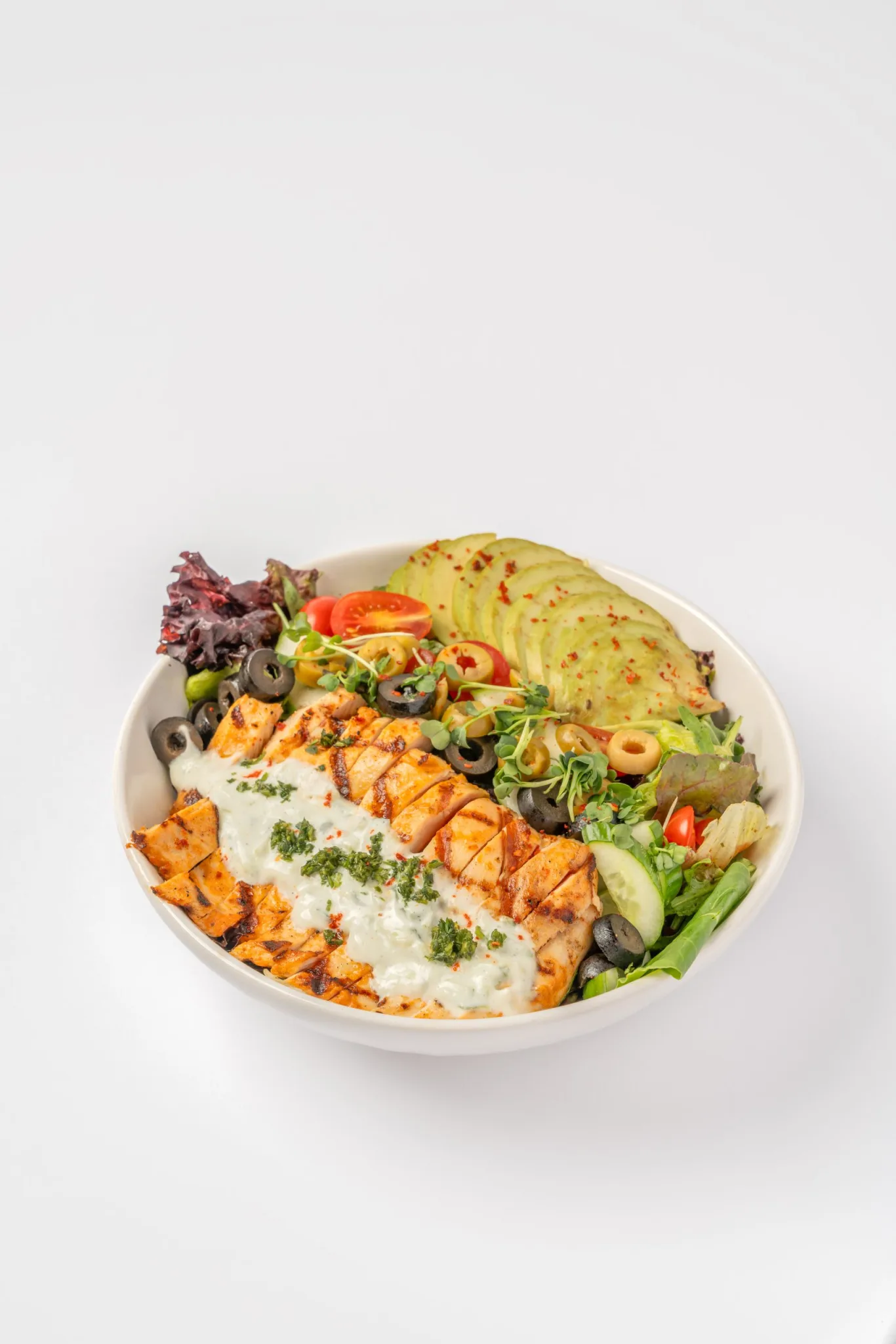 Avocado Greek chicken salad
