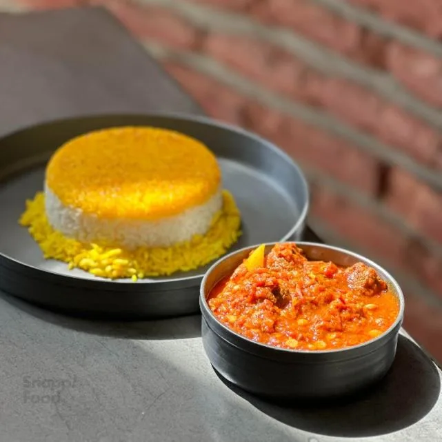 چلو خورشت قیمه سیب زمینی
