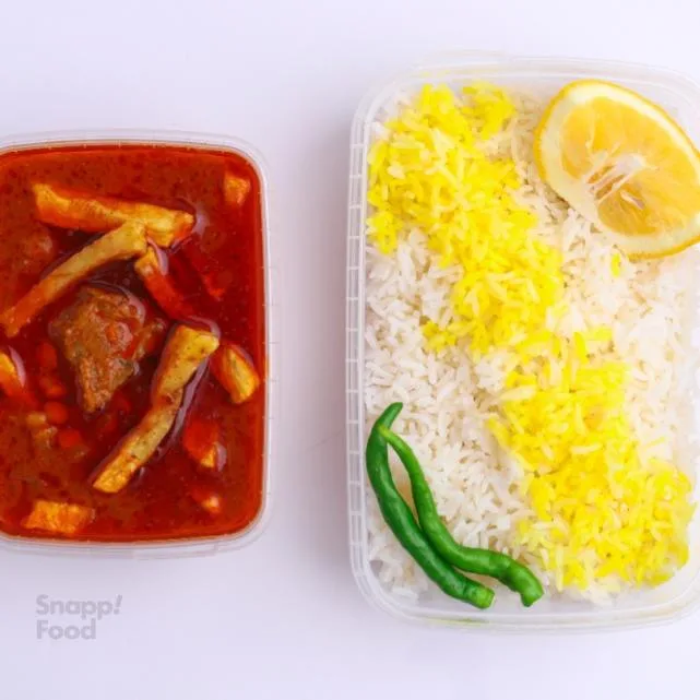 چلو خورشت قیمه سیب زمینی