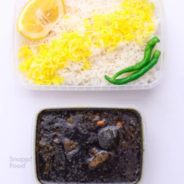چلو خورشت قورمه سبزی